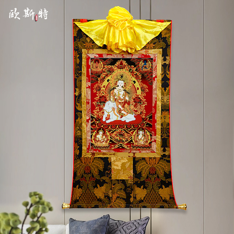 玄关装饰挂画矿物颜料唐卡