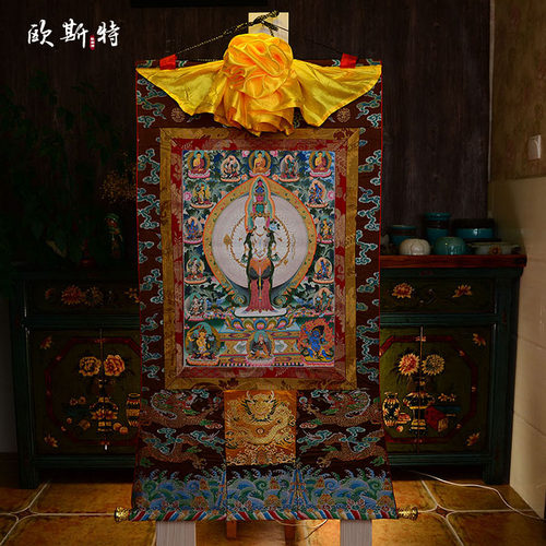 欧斯特尼泊尔棉布装裱唐卡挂画