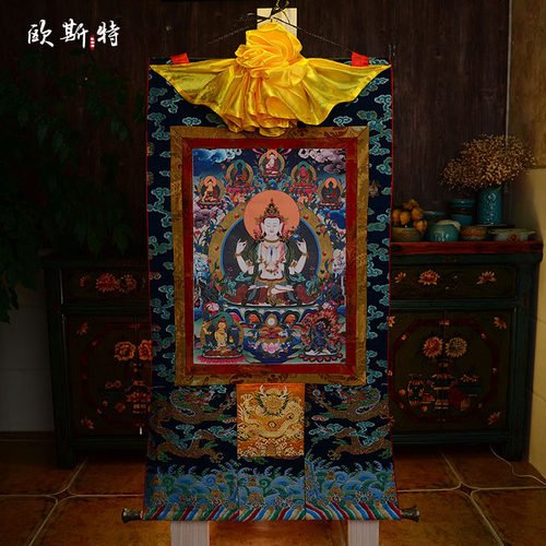 欧斯特尼泊尔棉布装裱唐卡挂画