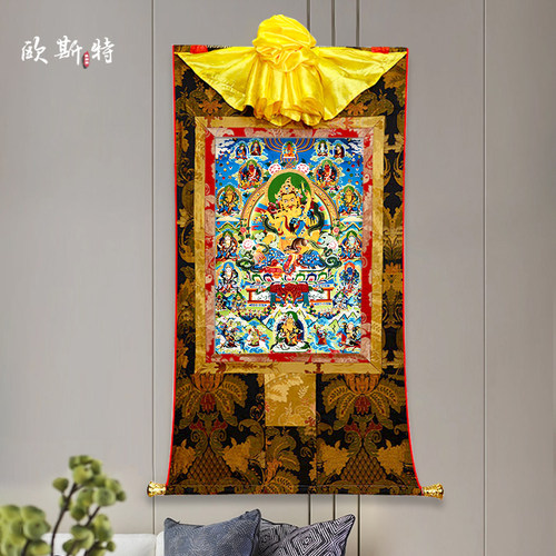 玄关装饰挂画手工装裱矿物唐卡