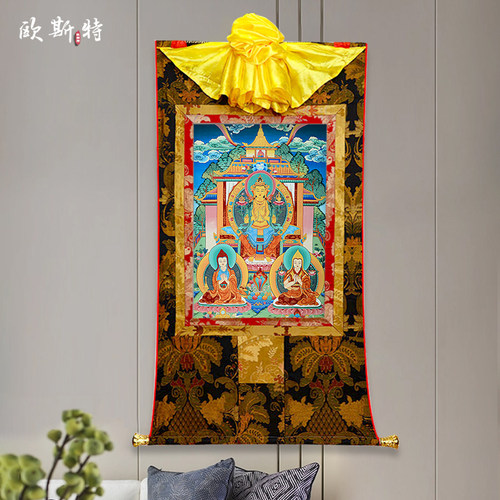 玄关装饰挂画矿物颜料唐卡