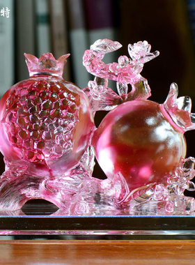 琉璃石榴红红火火多子多福家居装饰品摆设创意送新人结婚礼品