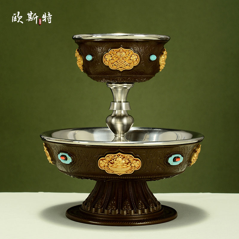 不锈钢护法杯铜摆件供水杯