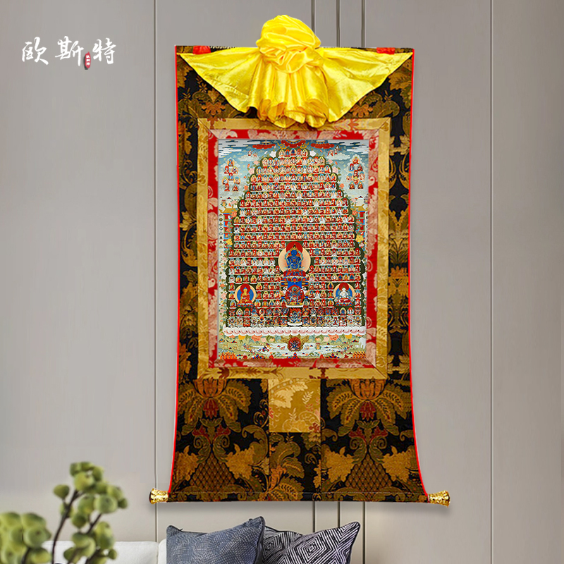 玄关装饰画矿物颜料唐卡挂画