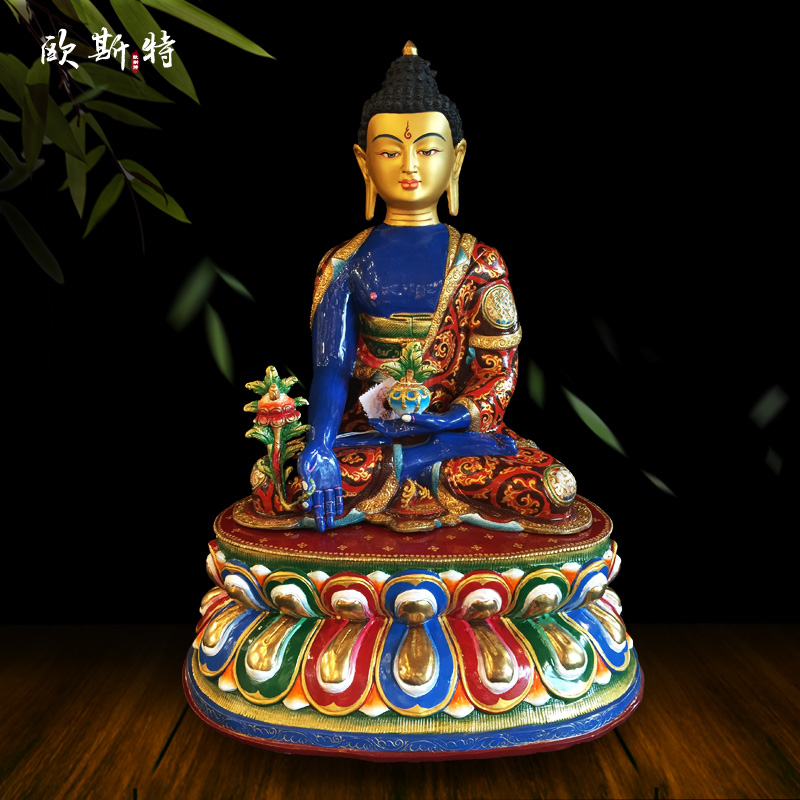 彩绘摆件尼泊尔手工铜像