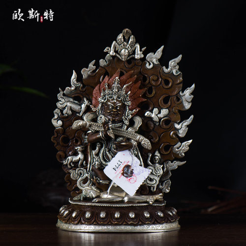 铜像摆件尼泊尔紫铜镀银嘎拉
