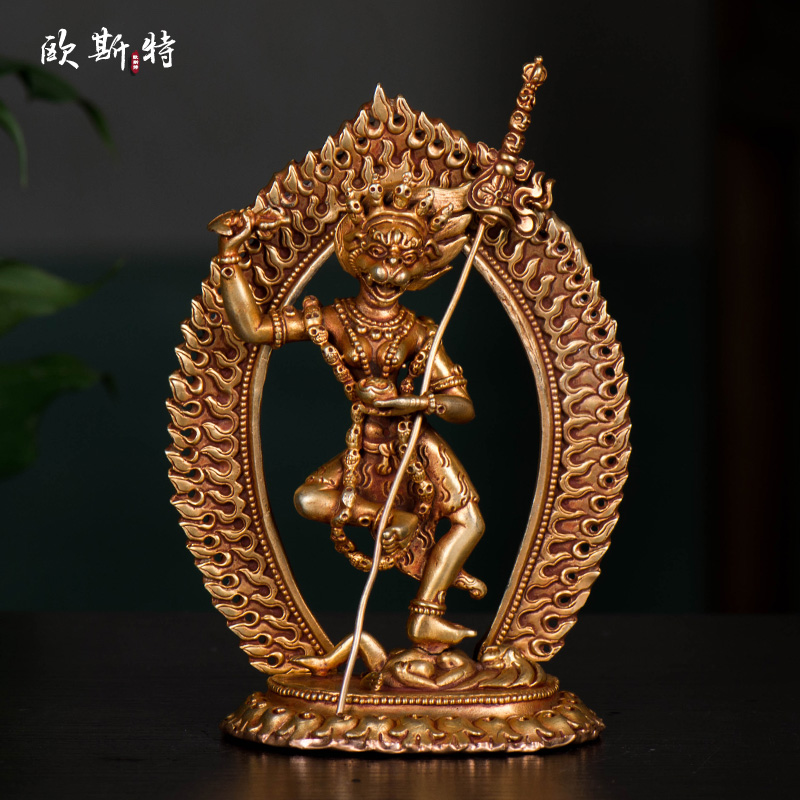 5寸欧斯特尼泊尔鎏金铜像摆件