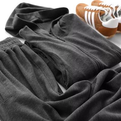 软绵绵！超亲肤~不费力舒适穿搭连帽外套/松紧腰长裤套装女秋新款