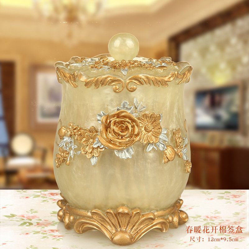 创意棉签化妆棉收纳盒家用欧式客厅高级感棉签盒牙签盒带盖棉签筒,收纳整理,桌面收纳盒,淘宝优惠券,粉丝福利购,淘宝优惠卷