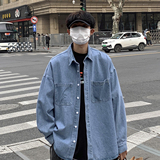 工装风宽松牛仔衬衫2025秋款长袖衬衣都市男生外套Q151-P65控88，男装衬衫，星座617A-5（原A405）
