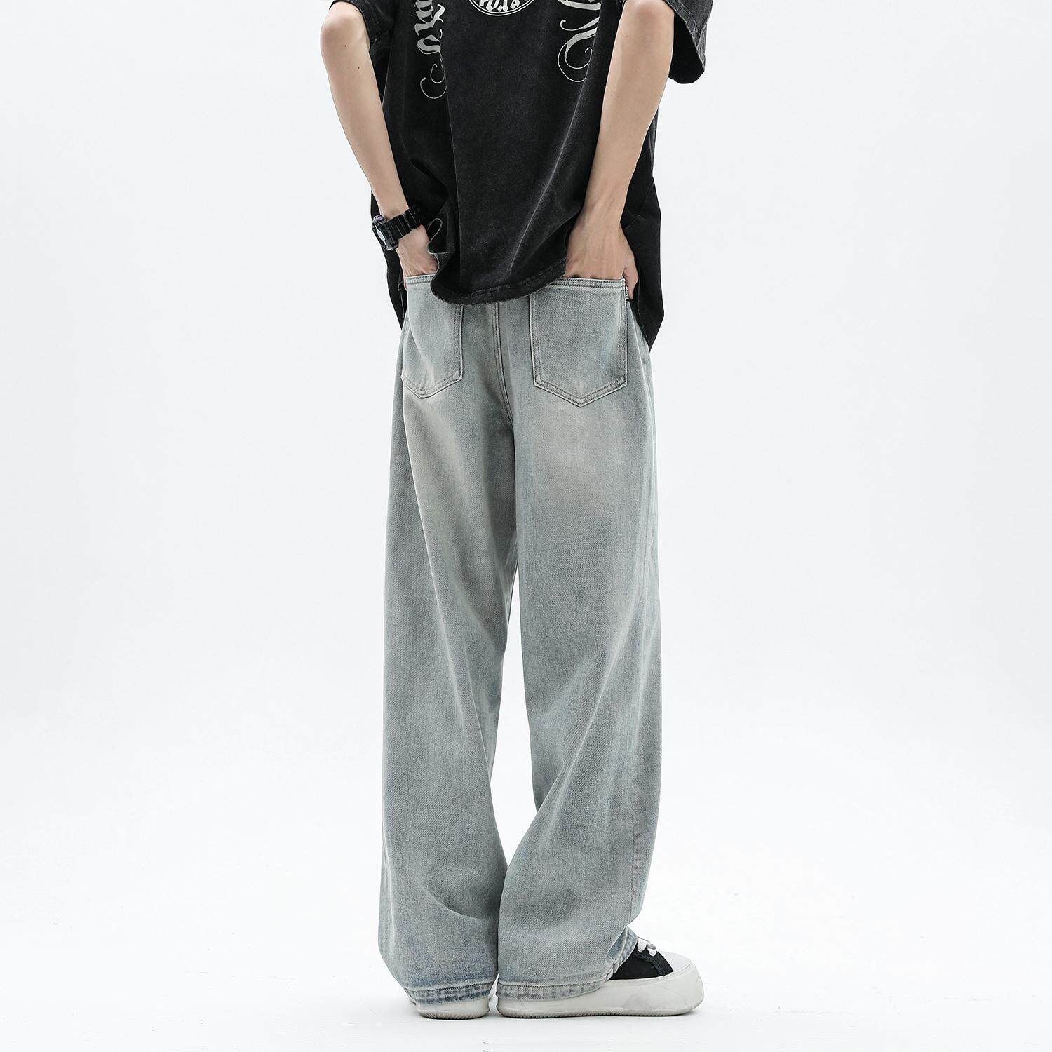 廓形宽松牛仔裤春夏季阔腿裤H774-P65控88,男装牛仔裤,星座617A-5（原A405）