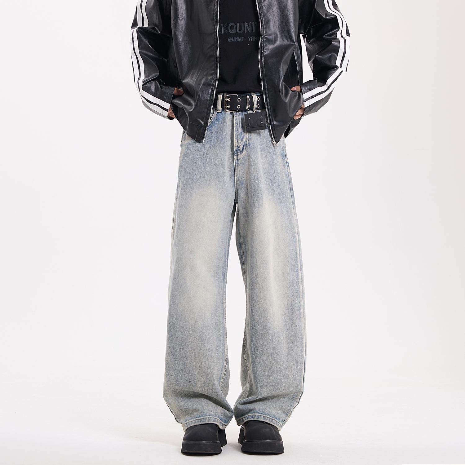 廓形宽松牛仔裤春夏季新款直筒阔腿裤H774-P65控88，男装牛仔裤，星座617A-5（原A405）