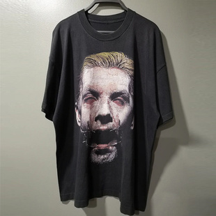 Rammstein德国战车重金属乐队欧美复古vibe高街休闲潮牌短袖t恤男