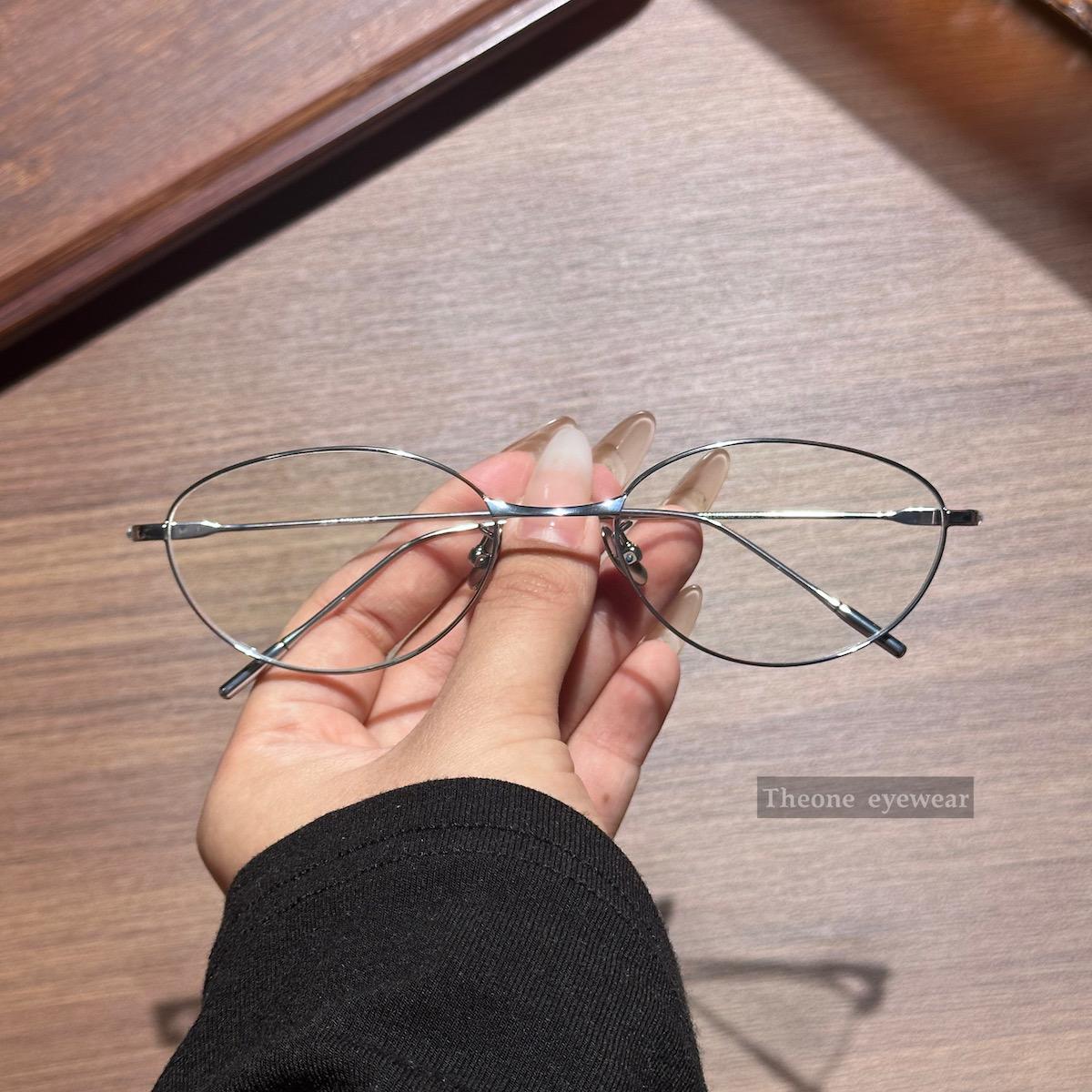 通用老钱风半钛防蓝光眼镜