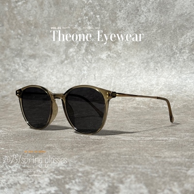 新款复古显白橄榄圆框墨镜