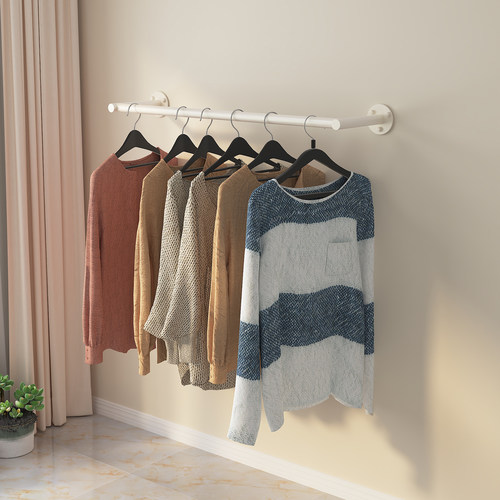 挂衣杆服装店正挂上墙圆管壁挂展示架男女童装加厚货架侧装晾衣架