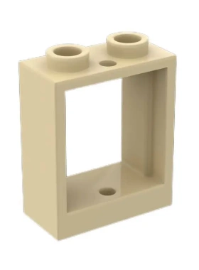 【50g】加高2孔镂空窗框60592 建筑装饰件基础件兼容MOC积木