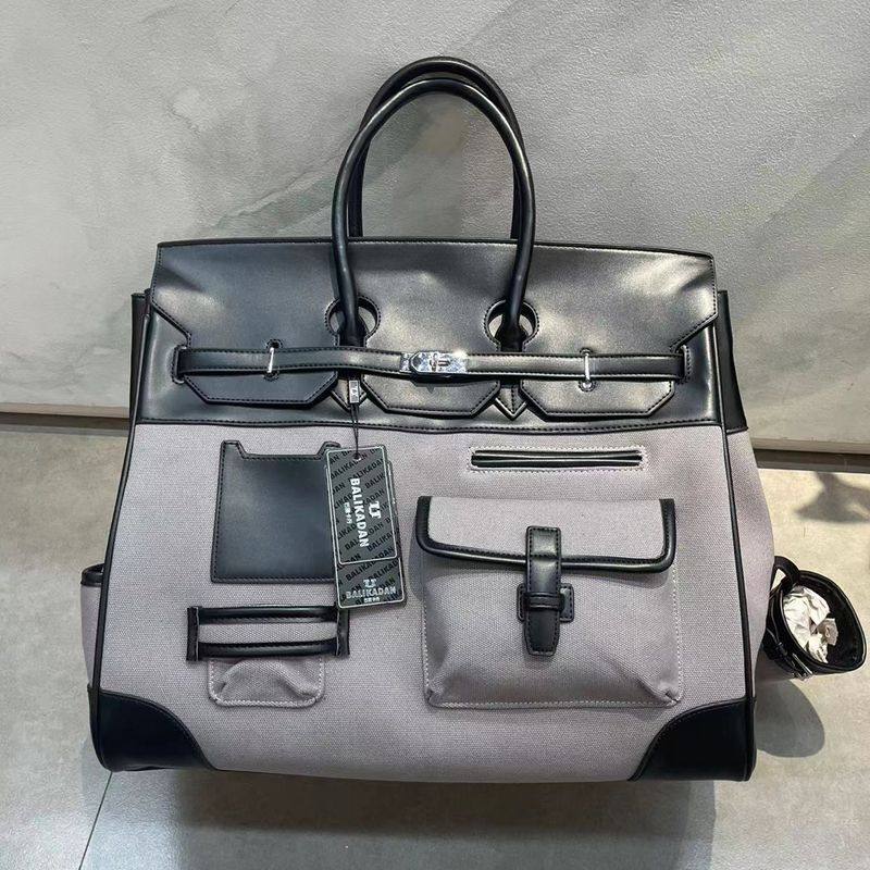 欧美大容量真皮质感铂金包包潮男女包单肩斜挎手提包帆布包旅行袋