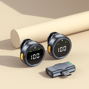 新款纽扣磁吸无线领夹麦收音录音降噪主播手机直播麦克风数显通用