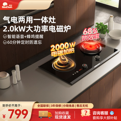 红日气电两用定时红外线燃气灶