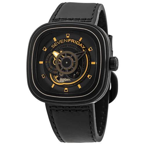 SevenFriday七个星期五P系列自动机械黑色表盘男士手表P2B 02