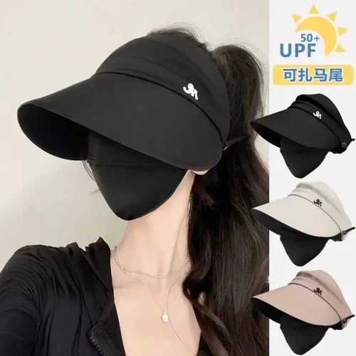 2026新款黑胶空顶防晒遮阳帽女