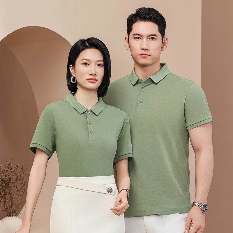 夏季短袖工作服T恤定制印字刺绣LOGO棉质POLO衫可定做特大码工衣