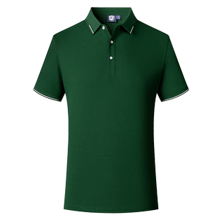 墨绿色高端纯棉厚POLO衫印字刺绣LOGO工作服定做团体聚会班服短袖