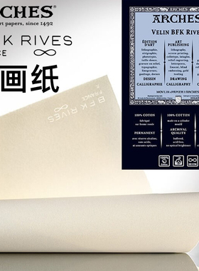 进口法国阿诗BFK版画纸RIVES丽芙250g280克300g纯棉毛边色粉画纸