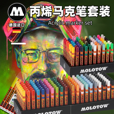 进口速干防水模型上色丙烯马克笔