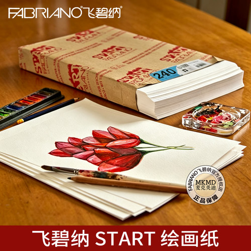 Fabriano飞碧纳START绘画纸240g水彩马克笔彩铅素描纸手工用细纹