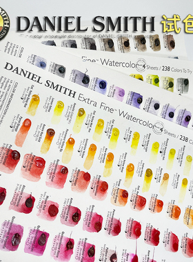 进口美国史密斯DS大师级水彩颜料点状试色卡矿物沉淀色珠光试色块