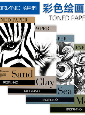 意大利FABRIANO绘画本飞碧纳Toned paper彩色彩铅色粉本素描速写