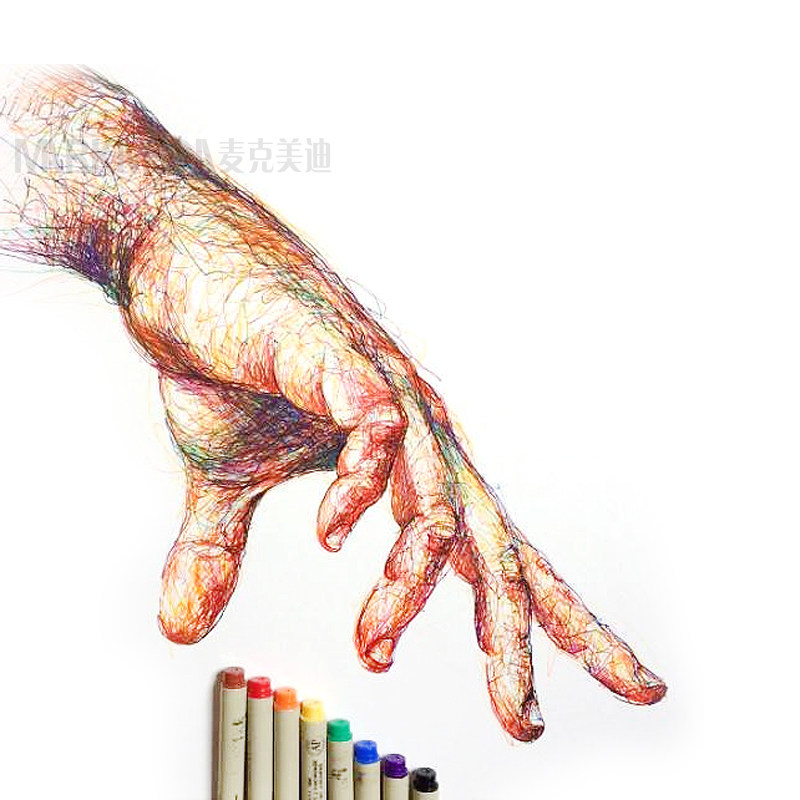 樱花彩色针管笔防水勾线笔图片