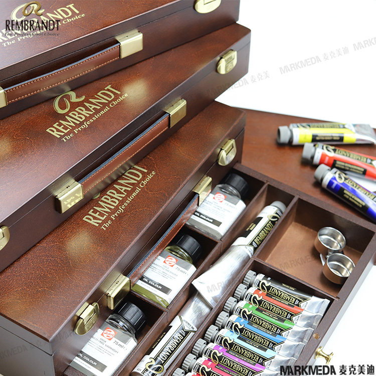 伦勃朗梵高油画颜料木盒套装礼品
