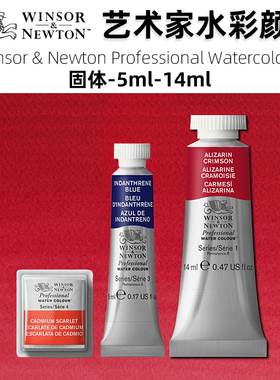 进口英国温莎牛顿艺术家水彩颜料半块固体专家级5ml14ml系列1234
