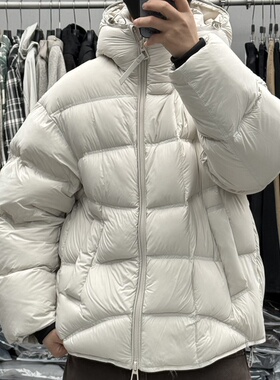 300g高充绒泡芙连帽羽绒服男冬季高蓬松御寒90白鸭绒情侣外套5868