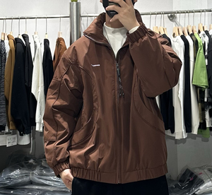 单目2024冬季新款男设计感拼接立领羽绒服美式休闲保暖工装外套潮