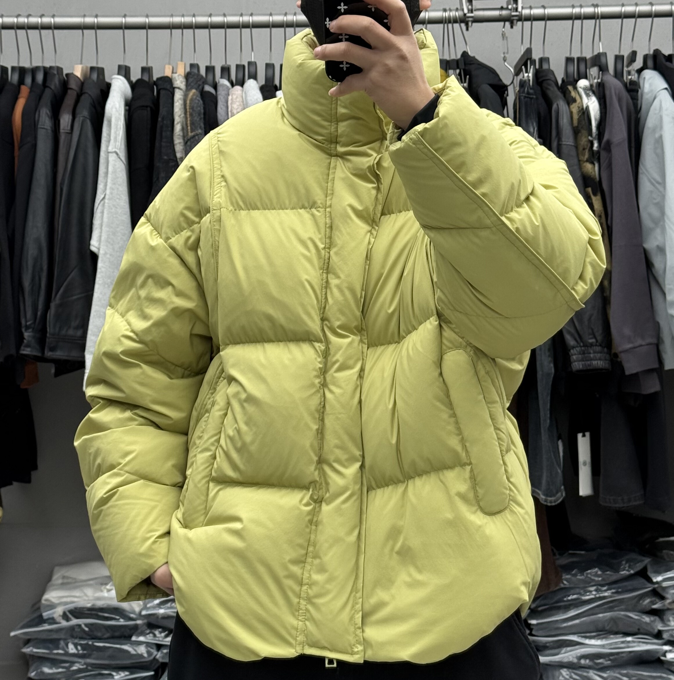 目写冬季289g高充绒辑格立领活页边羽绒服男韩系90白鸭绒御寒外套