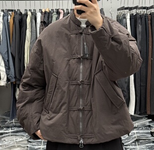 新中式国风盘扣立领羽绒服男冬季高级感加厚保暖御寒90鸭绒外套潮