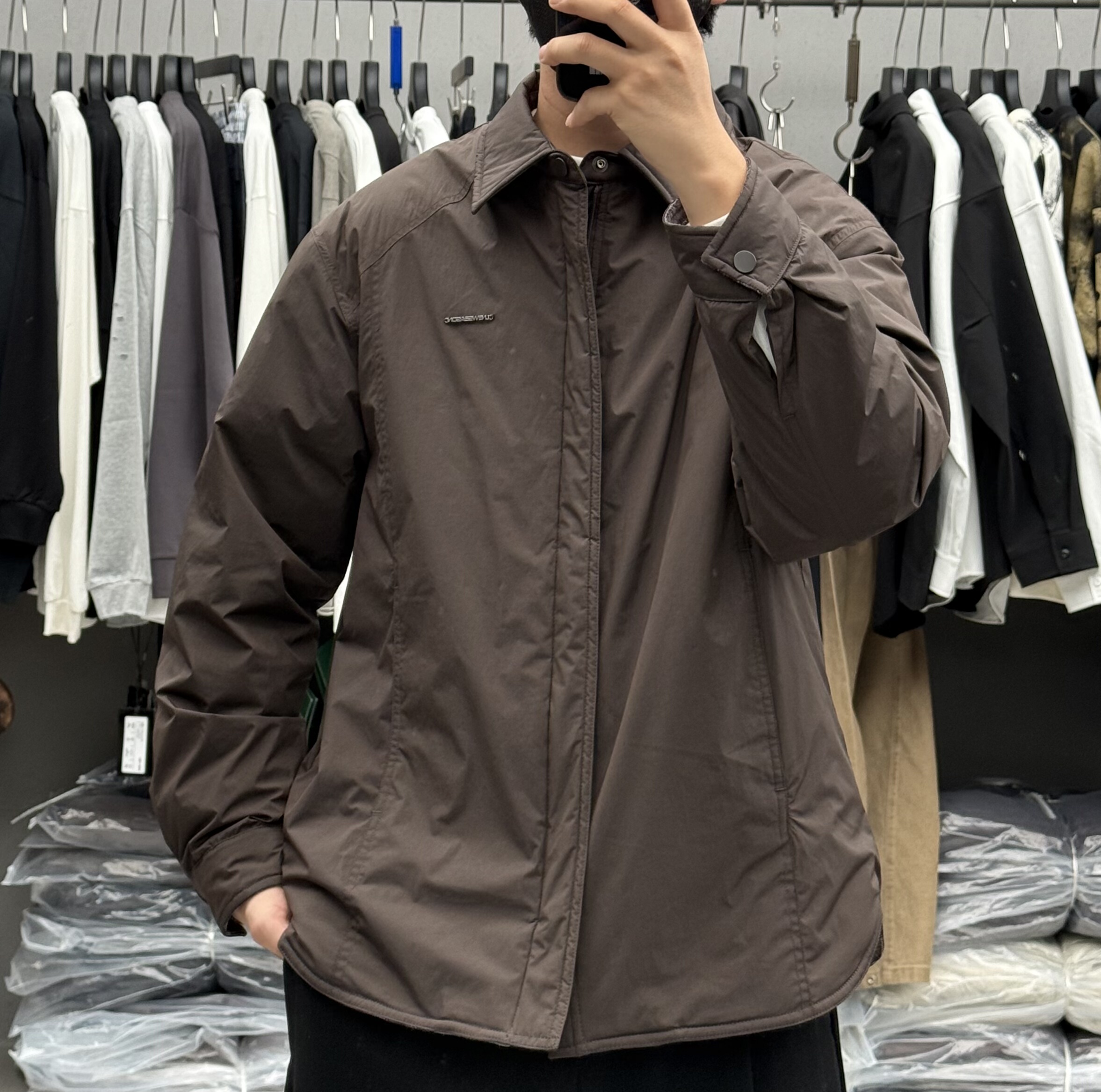 高品质简约轻薄衬衫款翻领羽绒服男冬季休闲百搭通勤90鸭绒外套潮