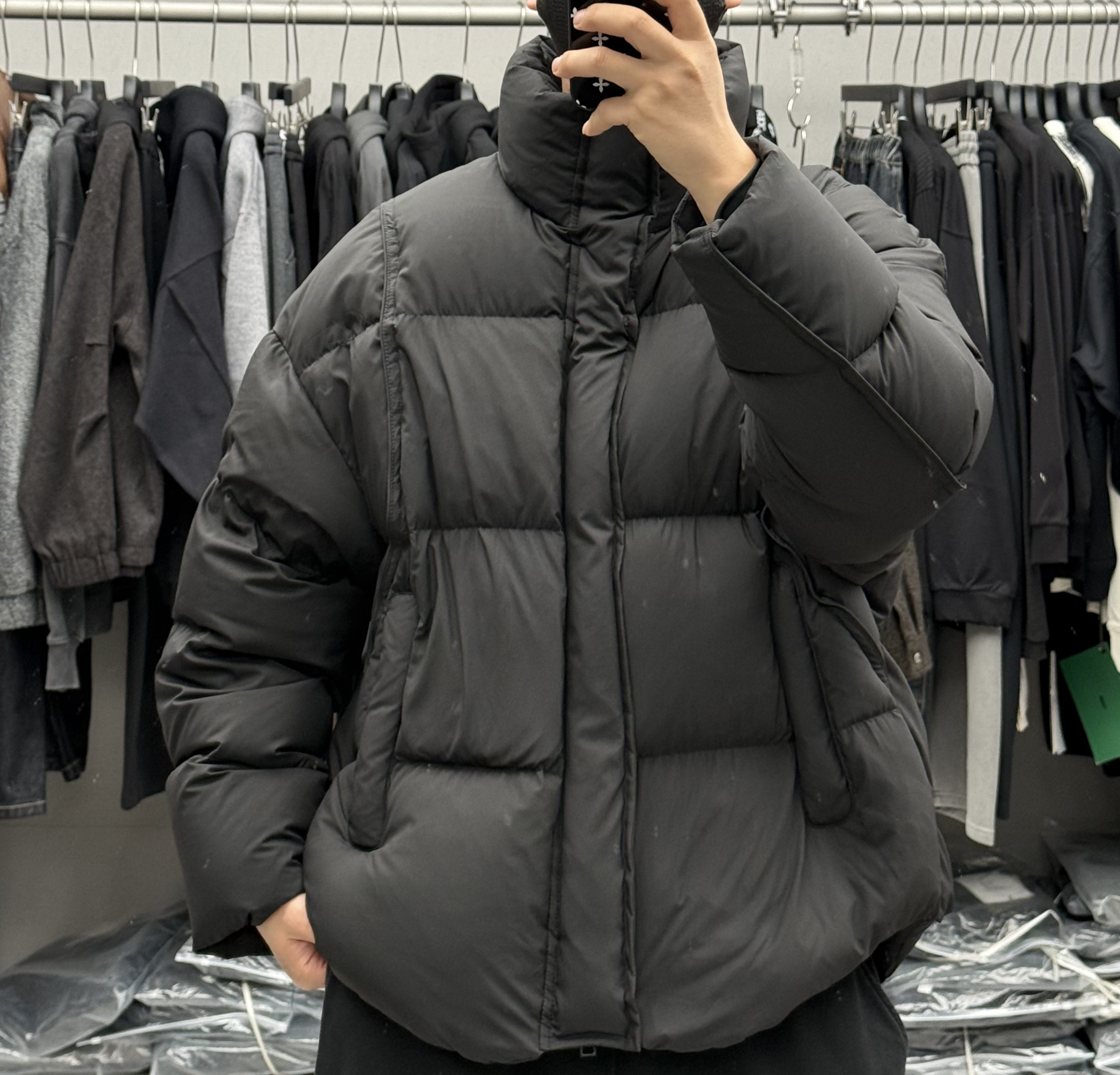 目写冬季潮牌高充绒辑格立领羽绒服男士加厚保暖90白鸭绒廓形外套