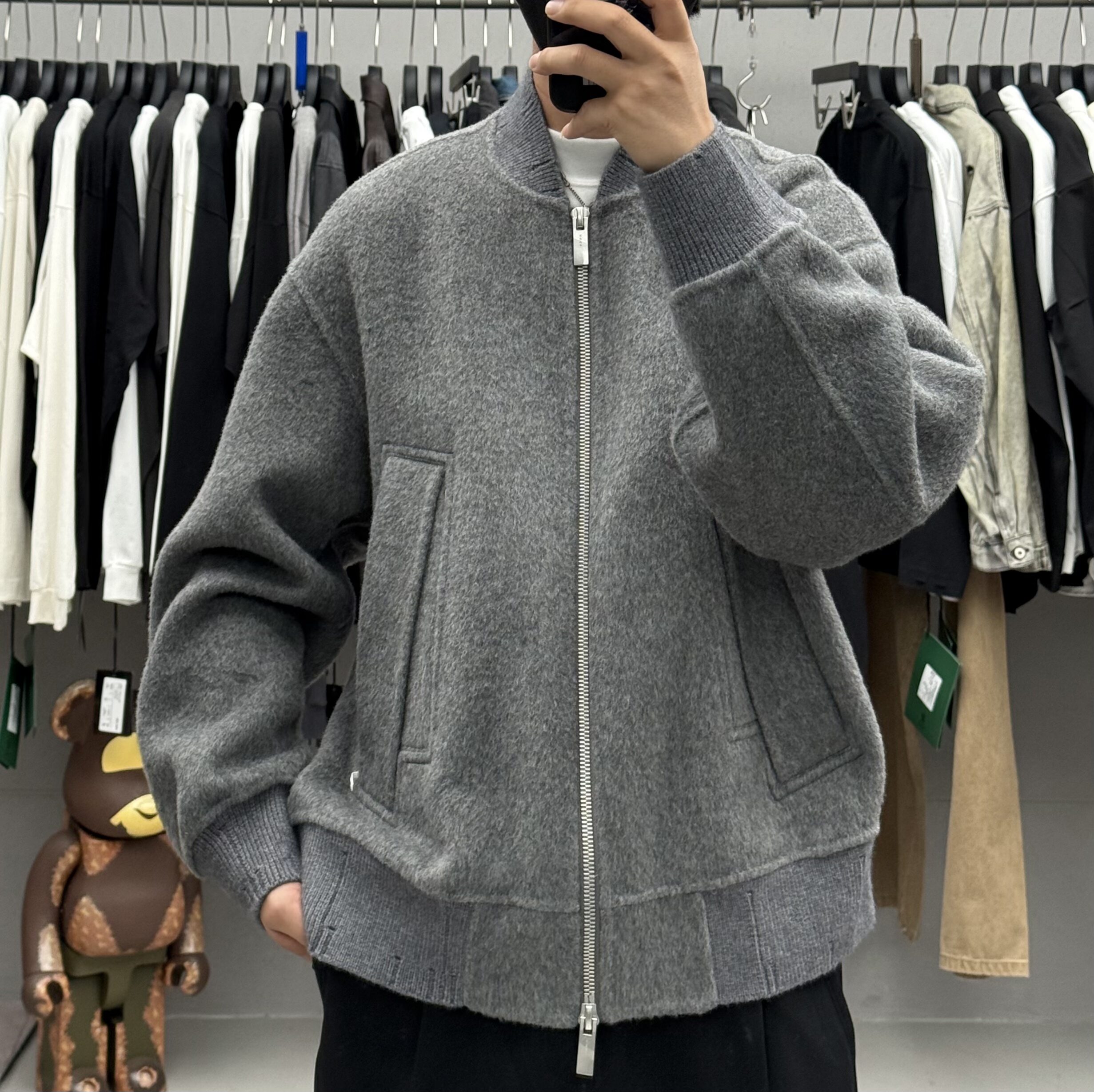 士与秋冬男高级感轻奢棒球领双面羊毛呢大衣韩系加厚保暖短款外套,男装,毛呢大衣,淘宝优惠券,粉丝福利购,淘宝优惠卷