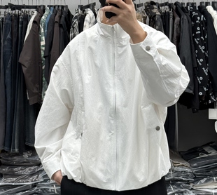 潮牌高级感极简轻奢立领短款夹克男春季休闲百搭纯色工装通勤外套