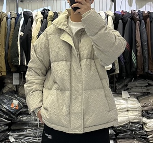 重磅高端立体印花加厚羽绒服男冬季日系保暖90白鸭绒面包服外套潮