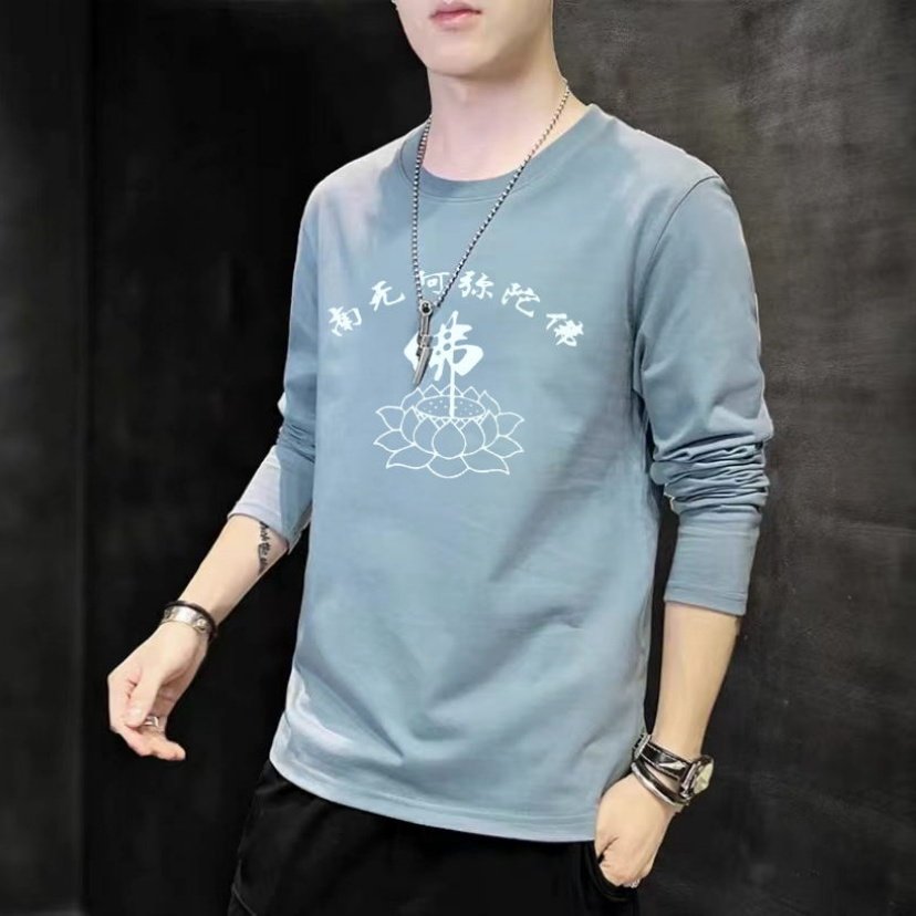 纯棉衣服佛门莲花佛字禅系男女拜神新款夏季短袖上衣观音佛祖T恤