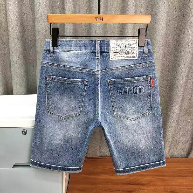 时尚牛仔短裤男夏季薄款宽松直筒五分裤潮牌ins男士休闲5分中裤子,男装,短裤,淘宝优惠券,粉丝福利购,淘宝优惠卷