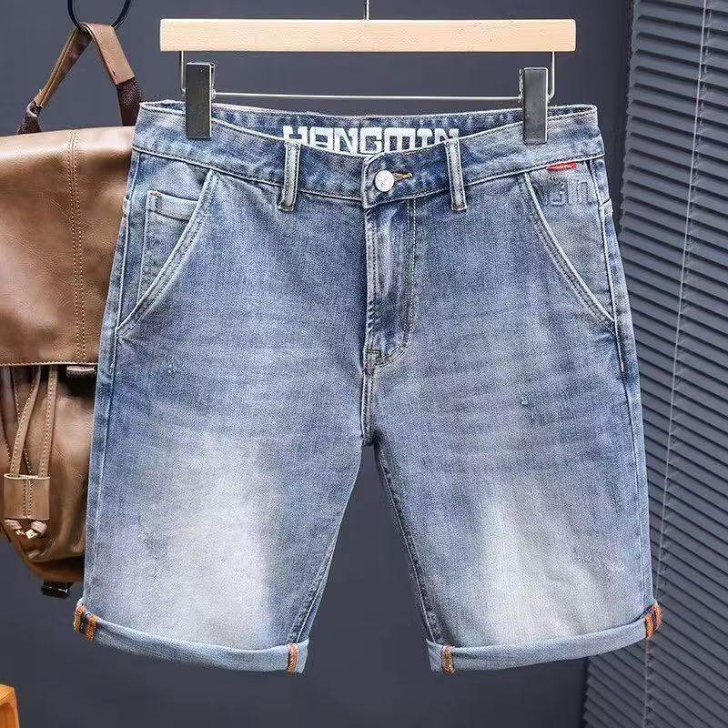 夏季薄款牛仔短裤男五分宽松直筒加肥加大码胖子肥佬中裤七分马裤,男装,短裤,淘宝优惠券,粉丝福利购,淘宝优惠卷