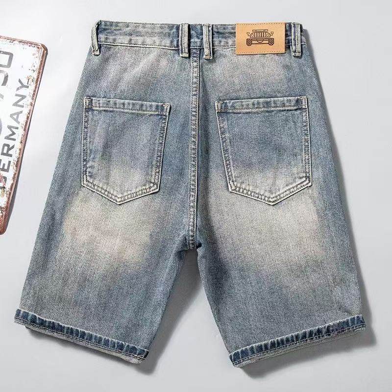 破洞牛仔短裤男夏季薄款2025新款美式复古裤子宽松潮牌大码五分裤,男装,短裤,淘宝优惠券,粉丝福利购,淘宝优惠卷