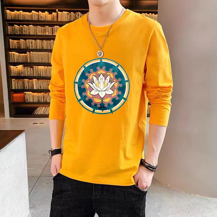 长袖男女100%纯棉圆领T恤可以私人定制庙会团体旅游图案文字衣服